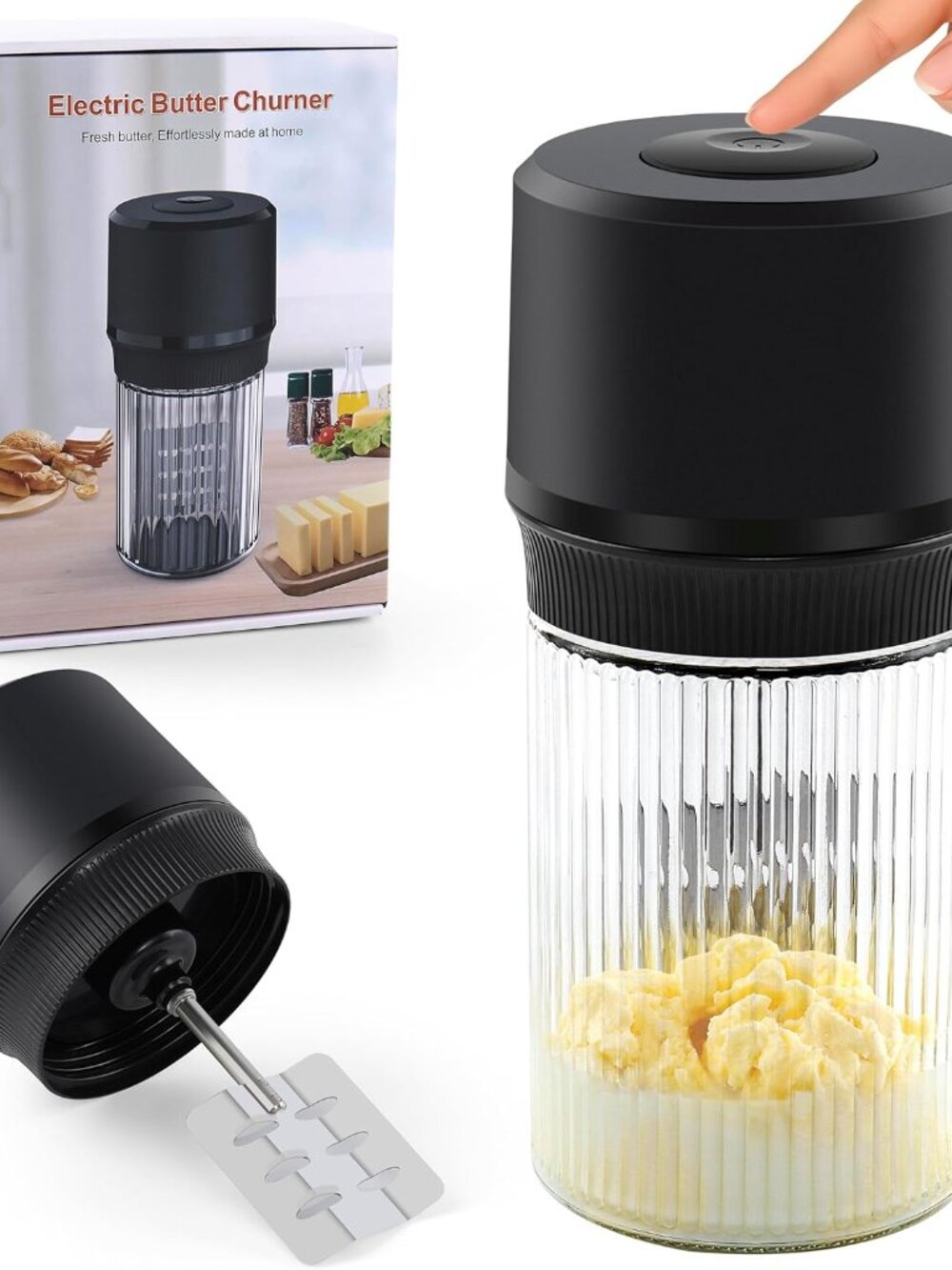One-Touch Electric Butter Churner for Fresh Cream(1 Pack)